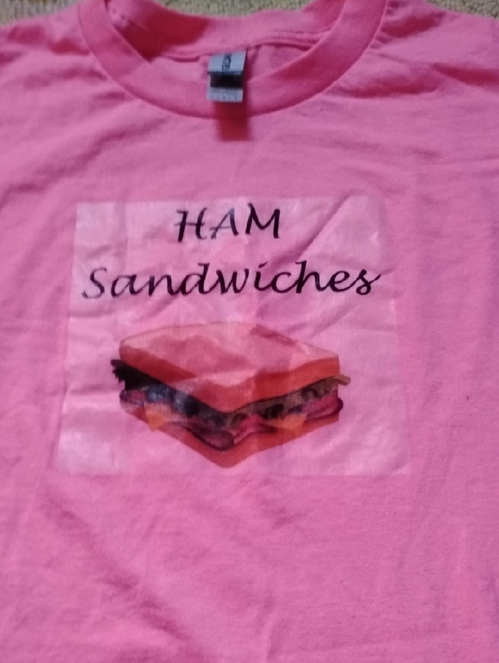 Gildan Pink "Ham Sandwiches" Short Sleeve Tee